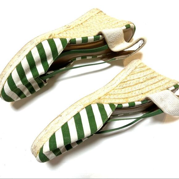 Montegro Bay Club green stripe espadrilles sandals - Picture 7 of 8